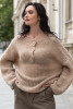 Elegant buttoned alpaca wool sweater F1393 color Beige