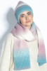 COLORFUL WOOL HAT AND SCARF SET F1757 color Pink