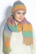 COLORFUL ALPACA WOOL HAT AND SCARF SET F1760