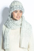 WOOL HAT AND SCARF SET WITH A CHUNKY KNIT F1770 color Grey