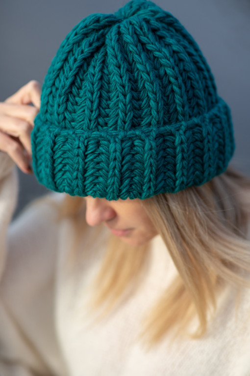 Chunky knit hat F1554