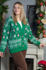 Cardigan featuring penguin pattern style F1795 color Green