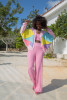 Colorful oversized cotton cardigan F1645 color babypink