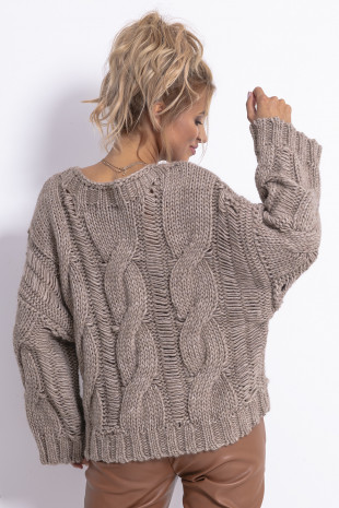 Oversize Sweater CHUNKY KNIT F776 mocca