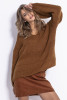 Loose sweater with wide sleeves F815 carmel