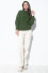 Oversized Aran pattern sweater F840 olive