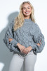 Sweater with cut-out sleeves F850 grey