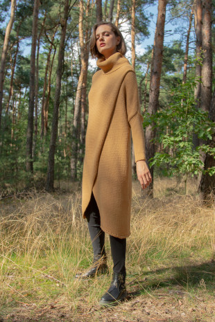 Long sweater F1052 carmel