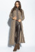 Long braided knit cardigan with hood, F1080 mocca