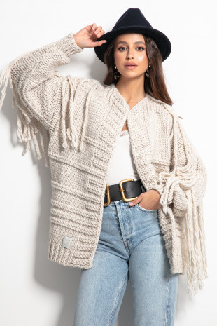 Cardigan Chunky Knit F1089 beige