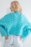 Short buttoned cardigan with pattern F1210 sky blue