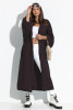 Long loose cardigan with a simple cut F1271 brown