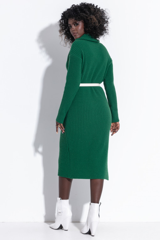 Wool dress with a fitted cut F1366 green