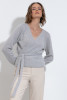 Cashmere tied sweater F1520 grey