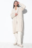 Long cardigan with a wide shawl collar F1535 beige