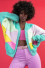 Colorful oversized cotton cardigan F1645 mint