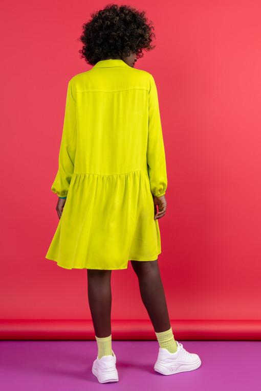 Short dress with a loose cut F1646 lime