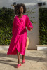 Wrap-style midi dress with a belt F1687 amaranth