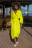 Wrap-style midi dress with a belt F1687 lime