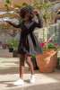 Short wrap dress made of viscose F1693 black