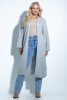 Long, straight cardigan F1720 grey