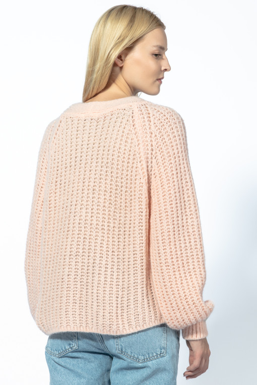 Classic Buttoned Short Cardigan F1733 pinkpowder