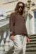 CLASSIC SWEATER MADE FROM UNDYED ALPACA WOOL AND MACO COTTON F1743 espresso