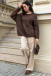 CLASSIC SWEATER MADE FROM UNDYED ALPACA WOOL AND MACO COTTON F1743 espresso