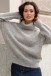 SEAMLESS OVERSIZED SWEATER WITH TURTLENECK AND ROLLED CUFFS MADE FROM ALPACA WOOL F1750 grey