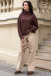 SEAMLESS OVERSIZED SWEATER WITH TURTLENECK AND ROLLED CUFFS MADE FROM ALPACA WOOL F1750 choco