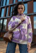 Warm, colorful cable-knit sweater F1752 purple